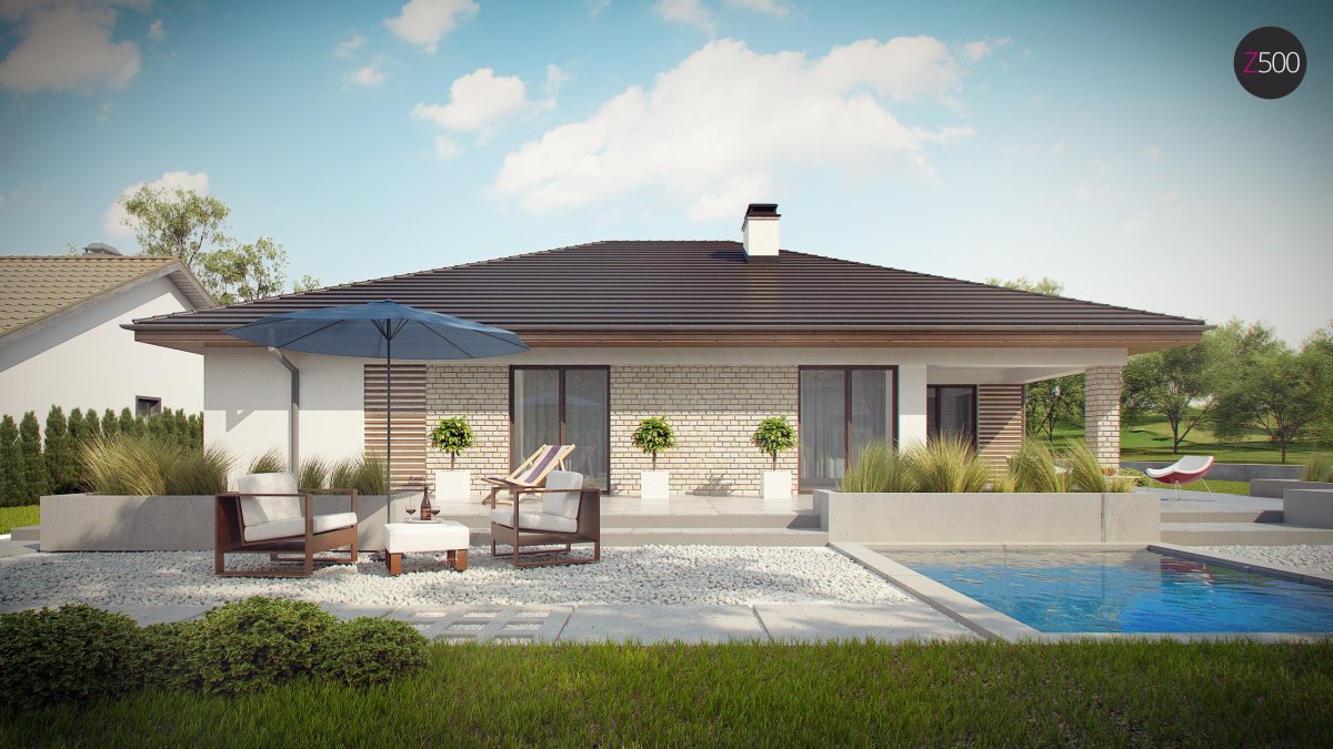 Z500 проекты одноэтажных с террасой