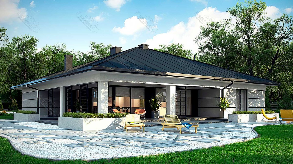 Одноэтажный дом z500 проекты домов