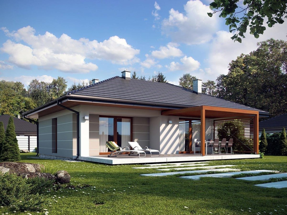 Одноэтажный дом 200кв с террасой