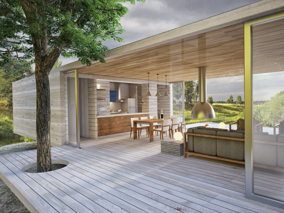 Экостиль веранда