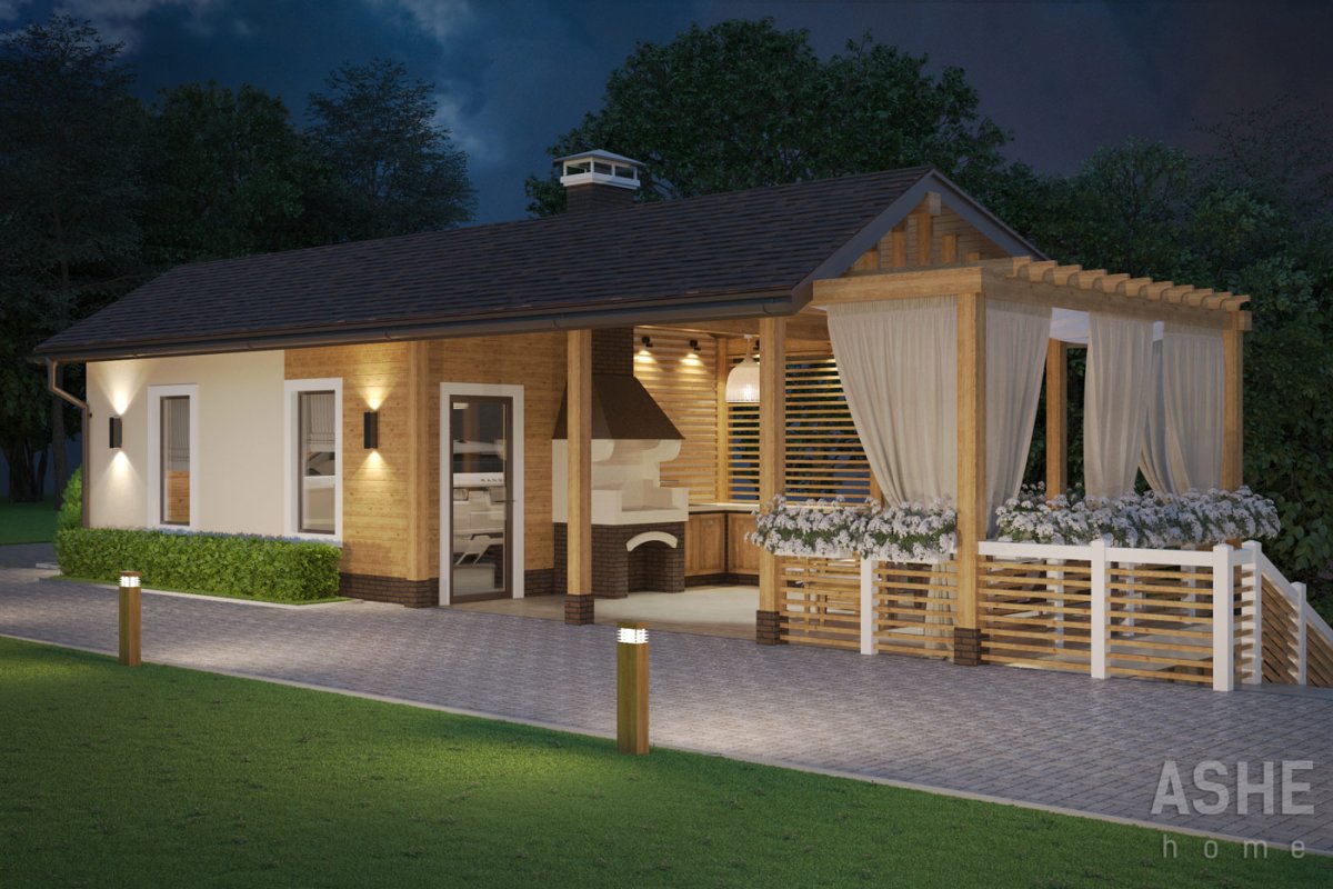 Баня с террасой ТЕПЛОКРЕПОСТЬ