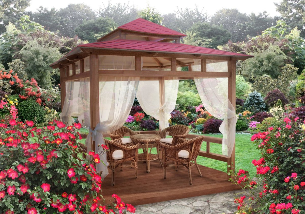 Веранда патио с перголой