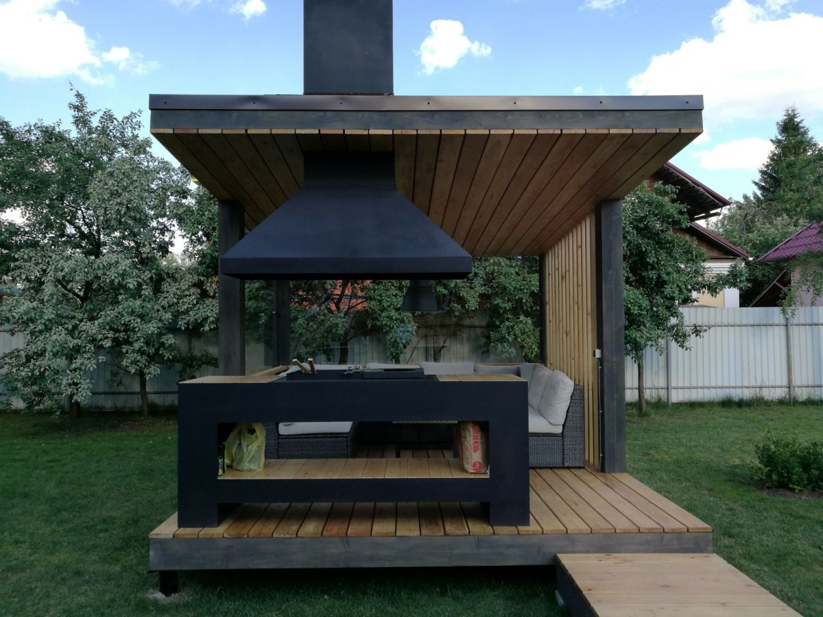 Вытяжка для мангала в беседке