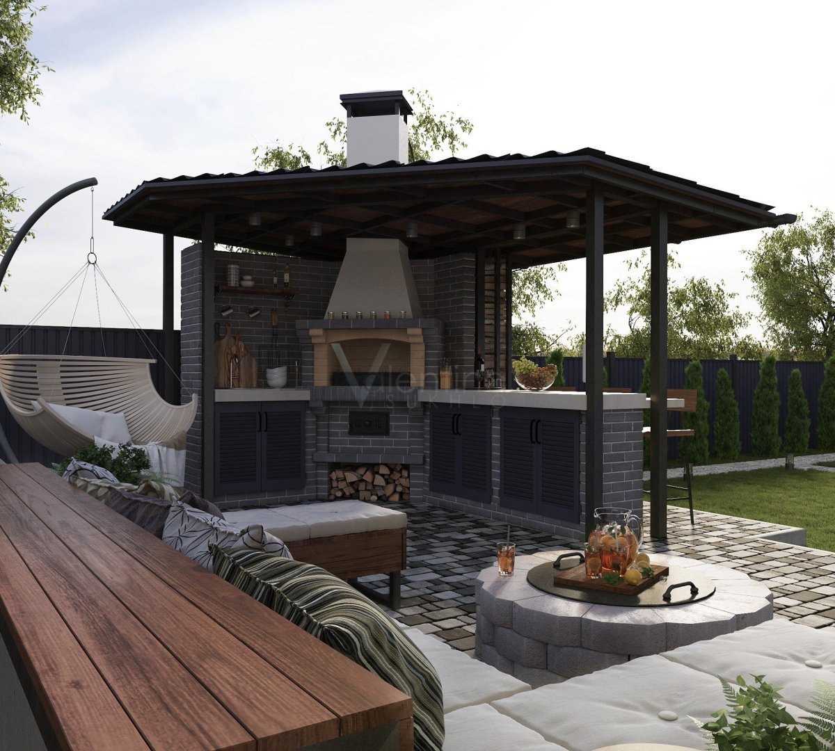 Мангальная зона и зона барбекю