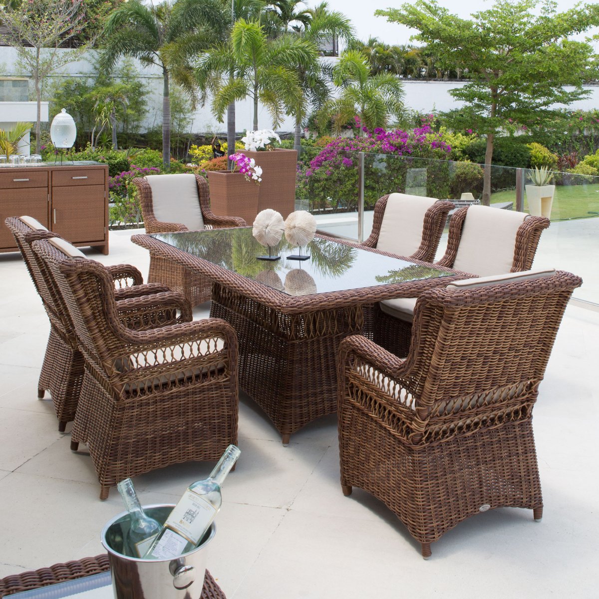 Плетеная мебель Madison (стол 165*90 + 4 кресла)