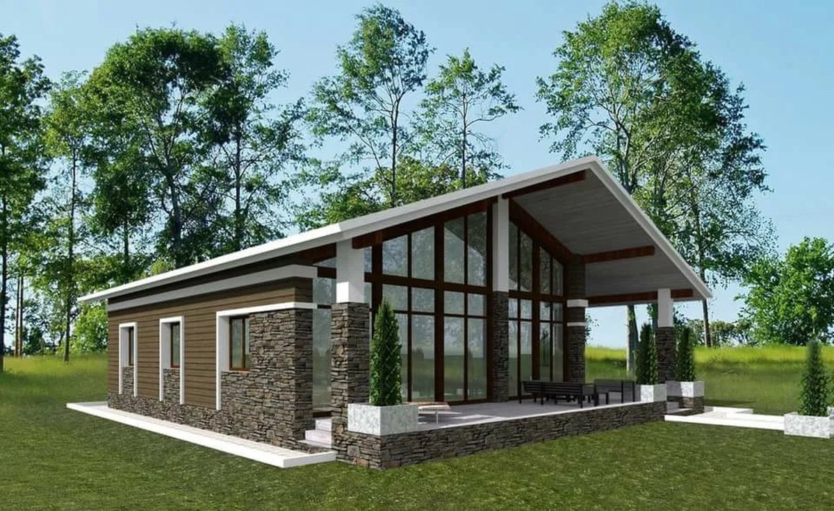 Фахверк одноэтажный 100м2