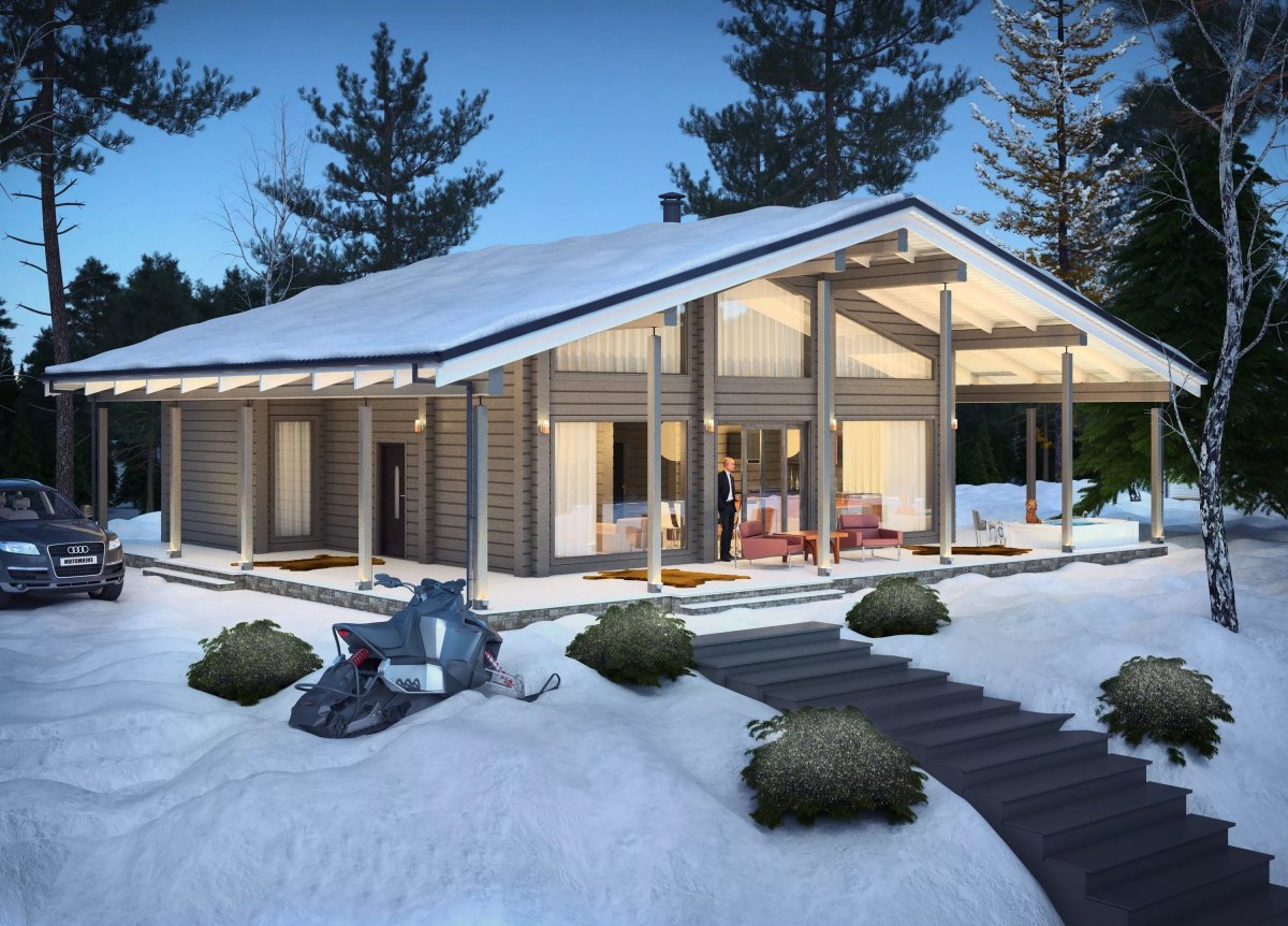 Одноэтажный финский дом