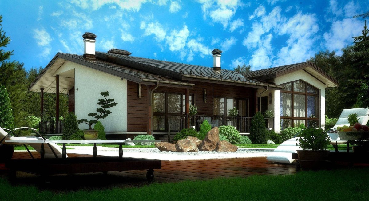 Одноэтажный дом Райта 150 кв