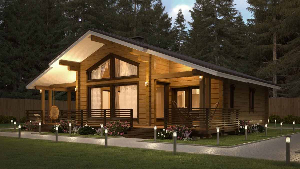 Дом из клееного бруса 1 этажный Kontio