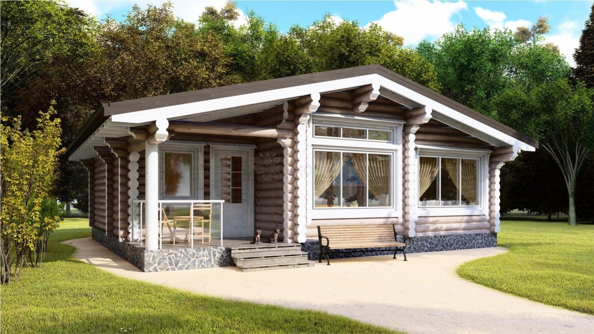 Проект Скандинавия из оцилиндрованного бревна