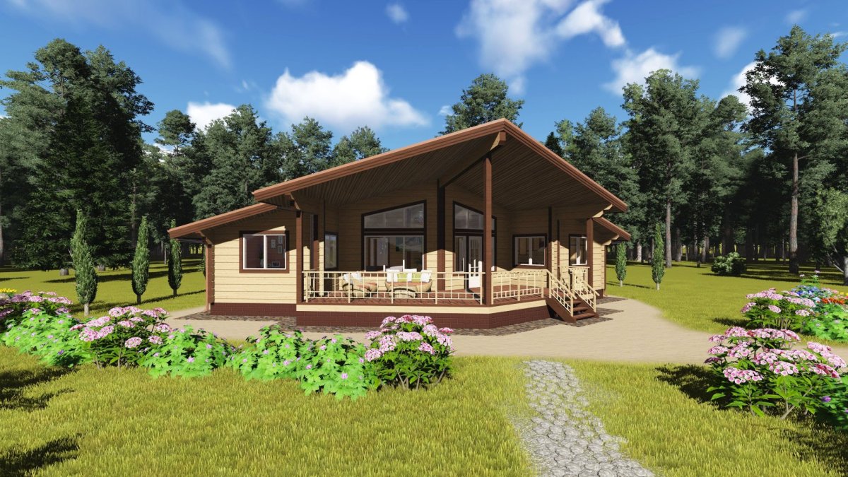 Дом Шале из клееного бруса 100кв м