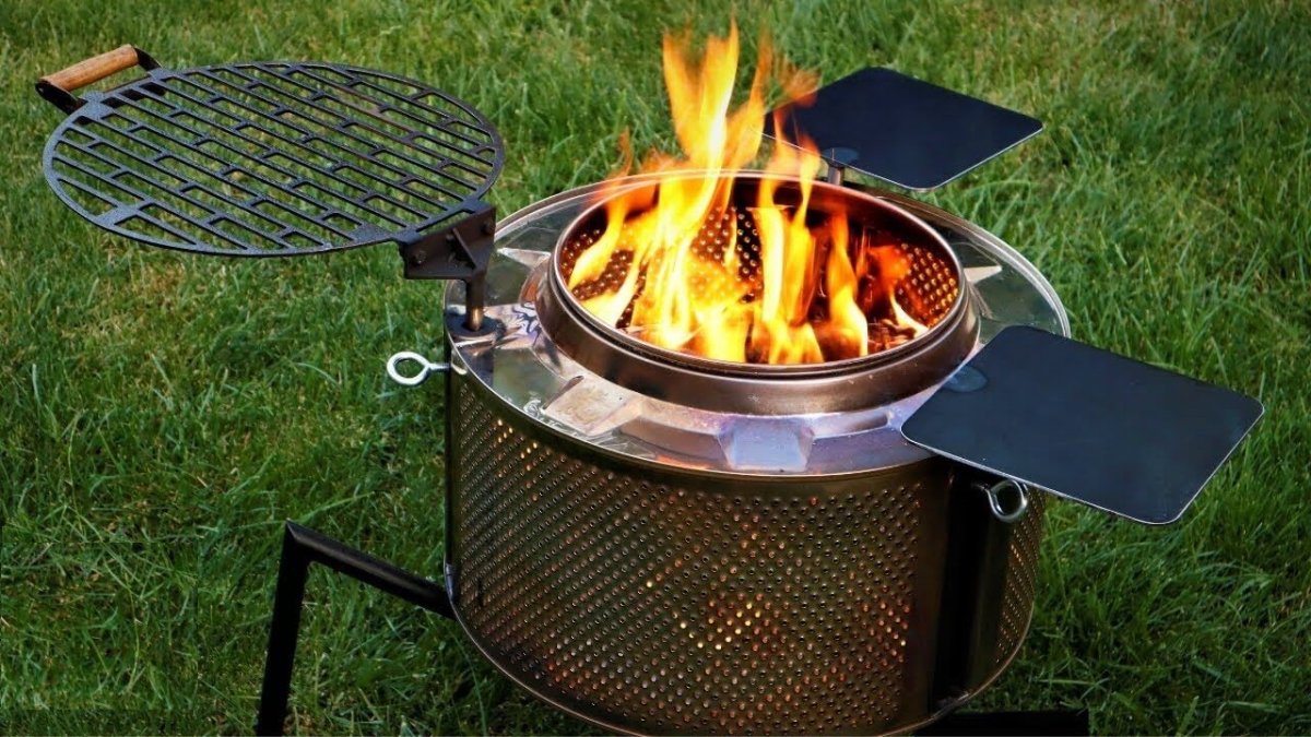 Мангал с барабана от стиральной машины