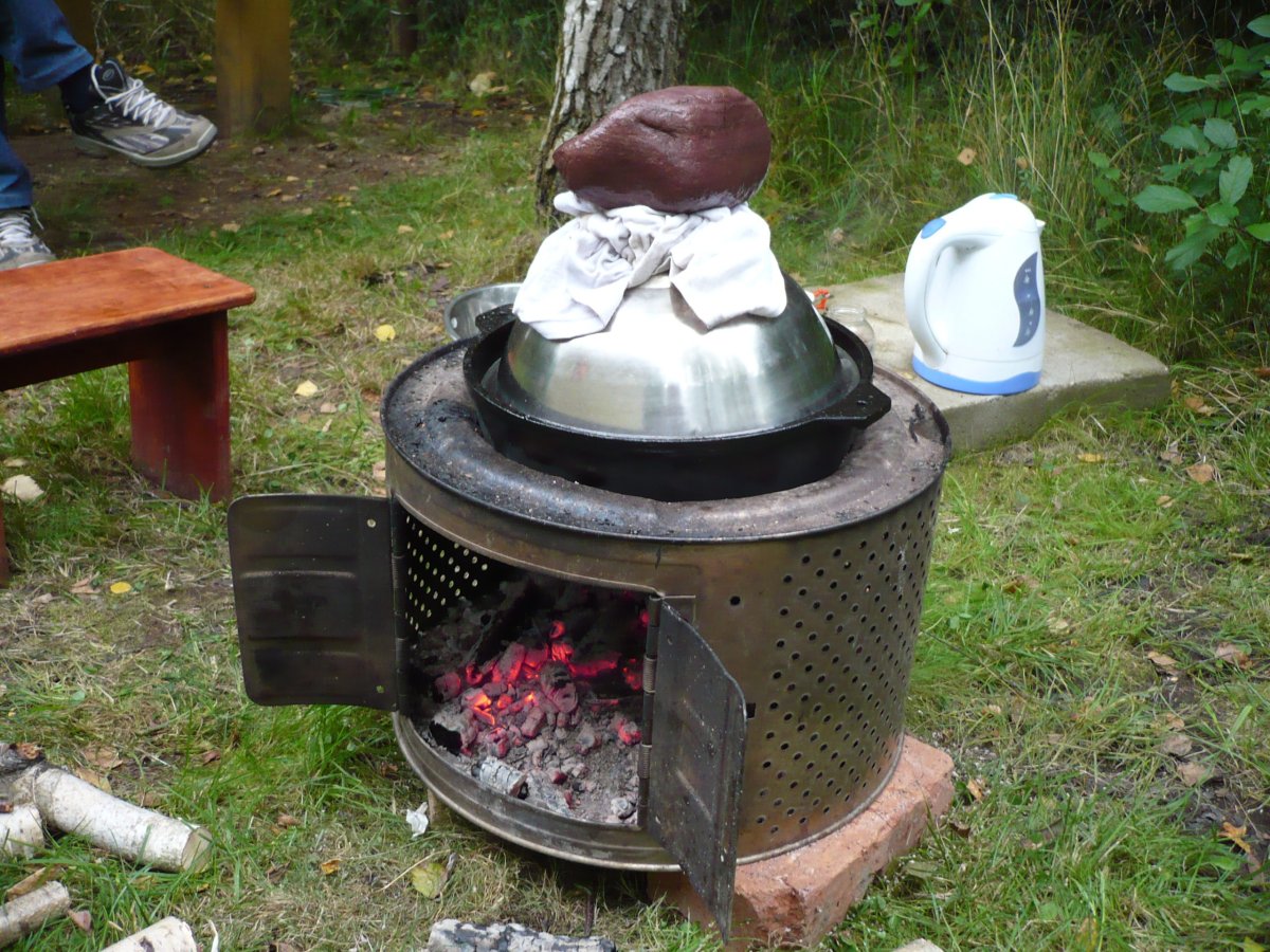 Печка из барабана от стиральной машины