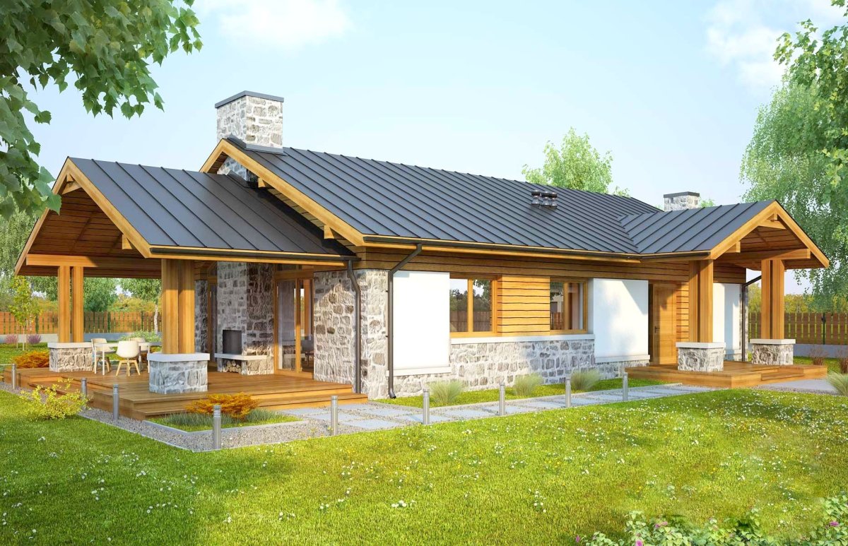 Одноэтажный дом 200кв с террасой проекты