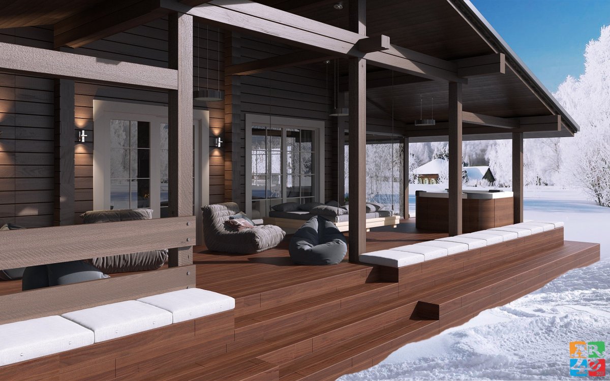 Безрамное остекление террас Honka