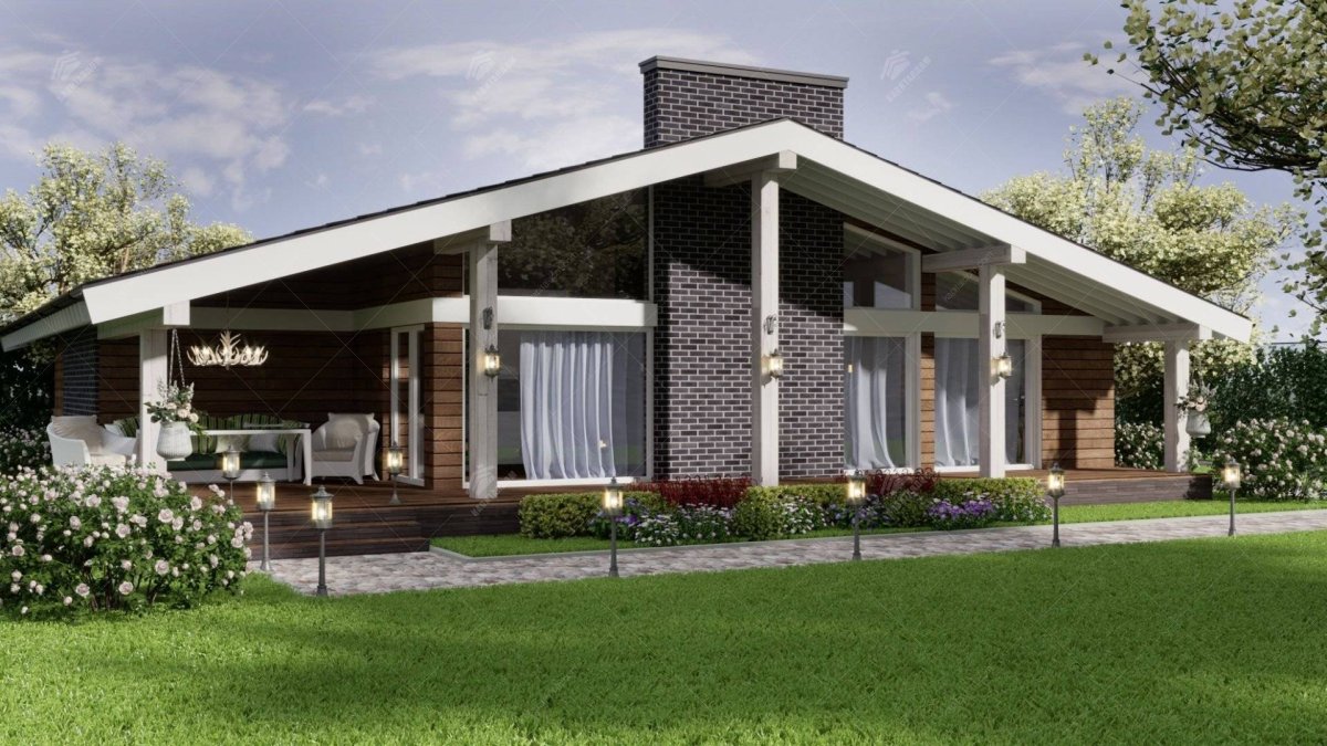 Одноэтажный дом 120кв с террасой