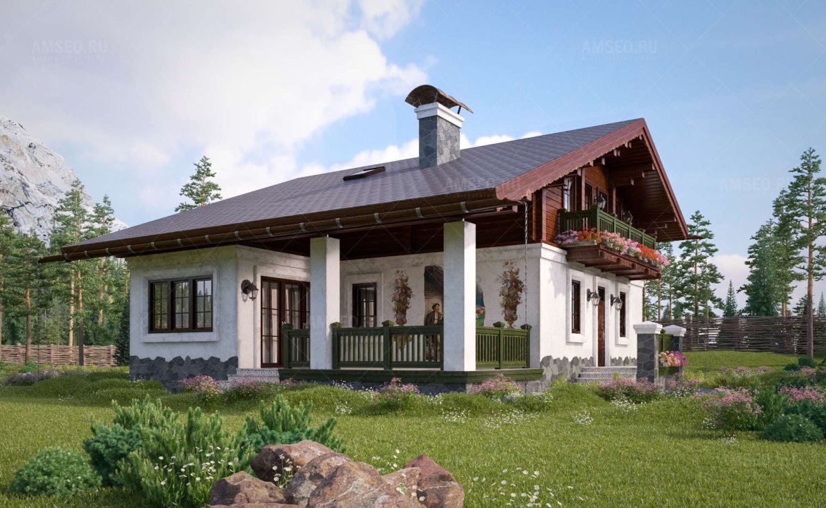 Проект Шале 250кв с цоколем