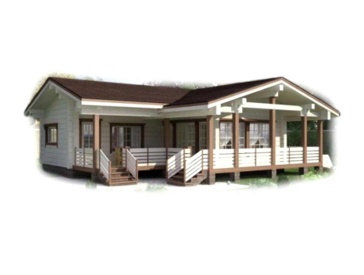 Дом из клееного бруса одноэтажный 200 кв