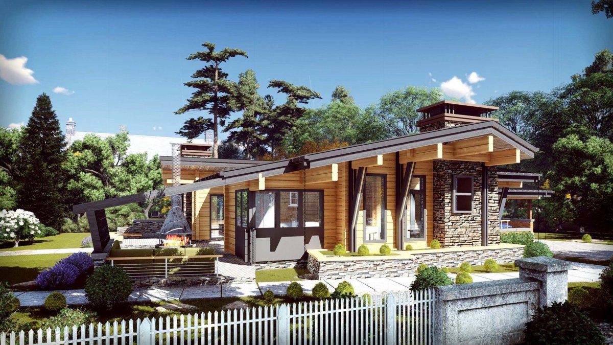 Дом из клееного бруса 1 этажный Kontio