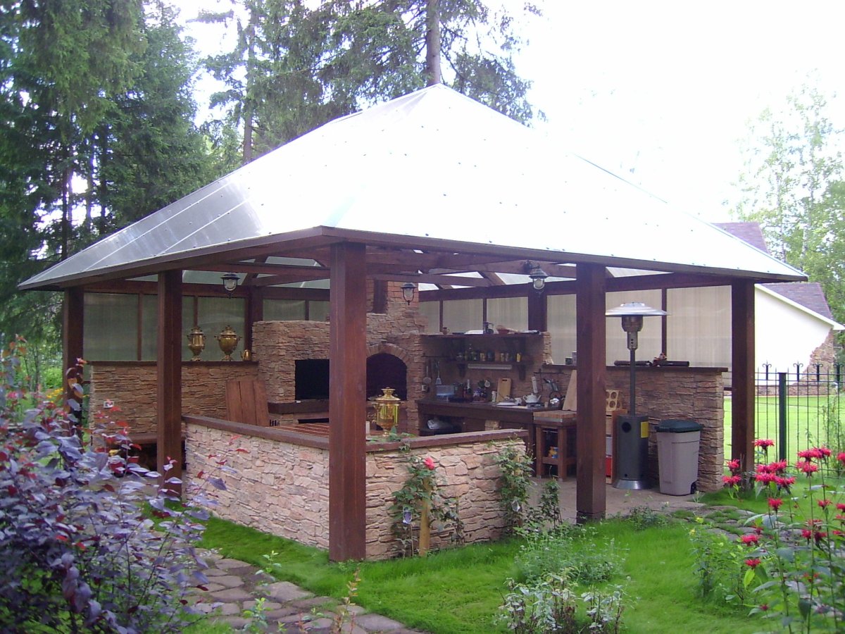 Беседки с мангалом 5х7м