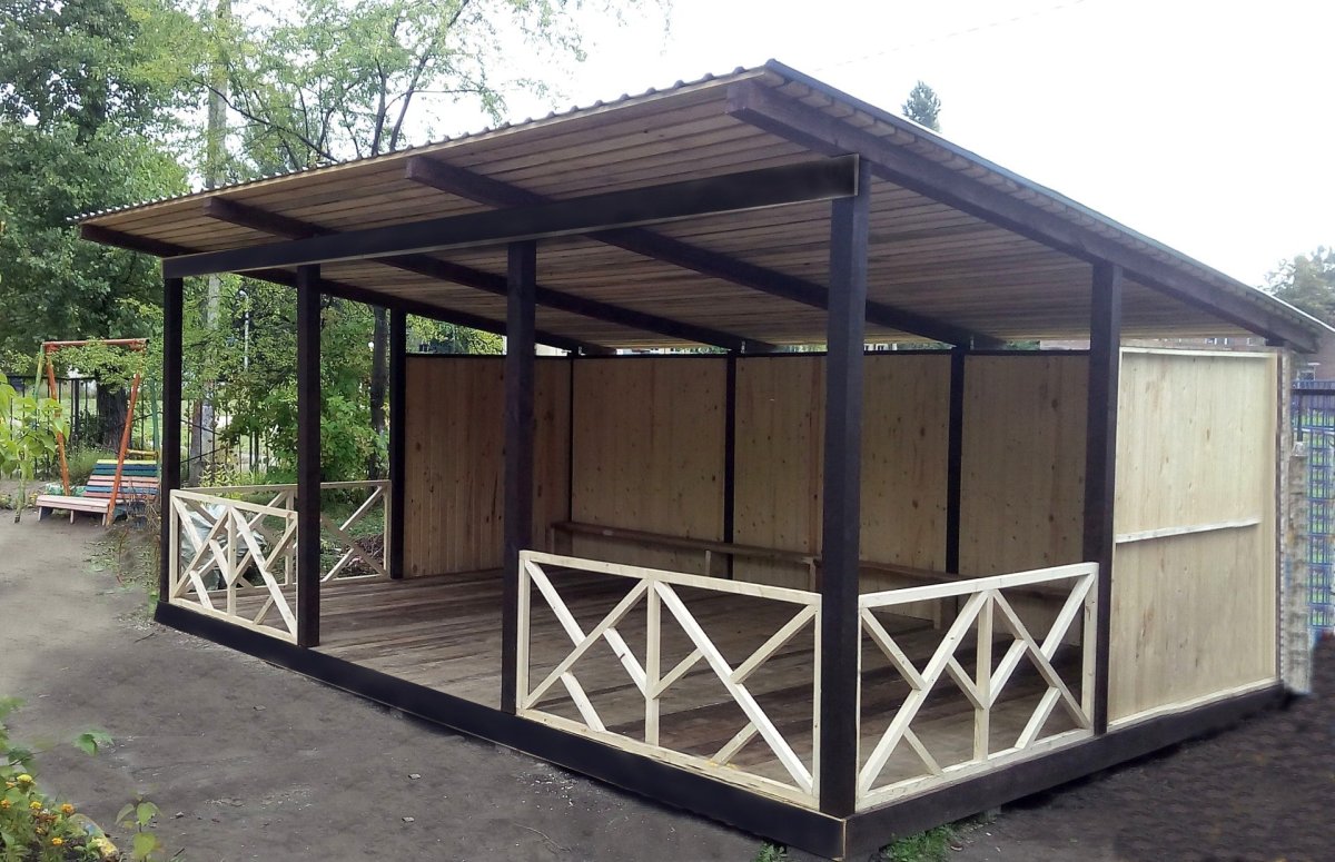 Беседка металл 3х4 односкатный