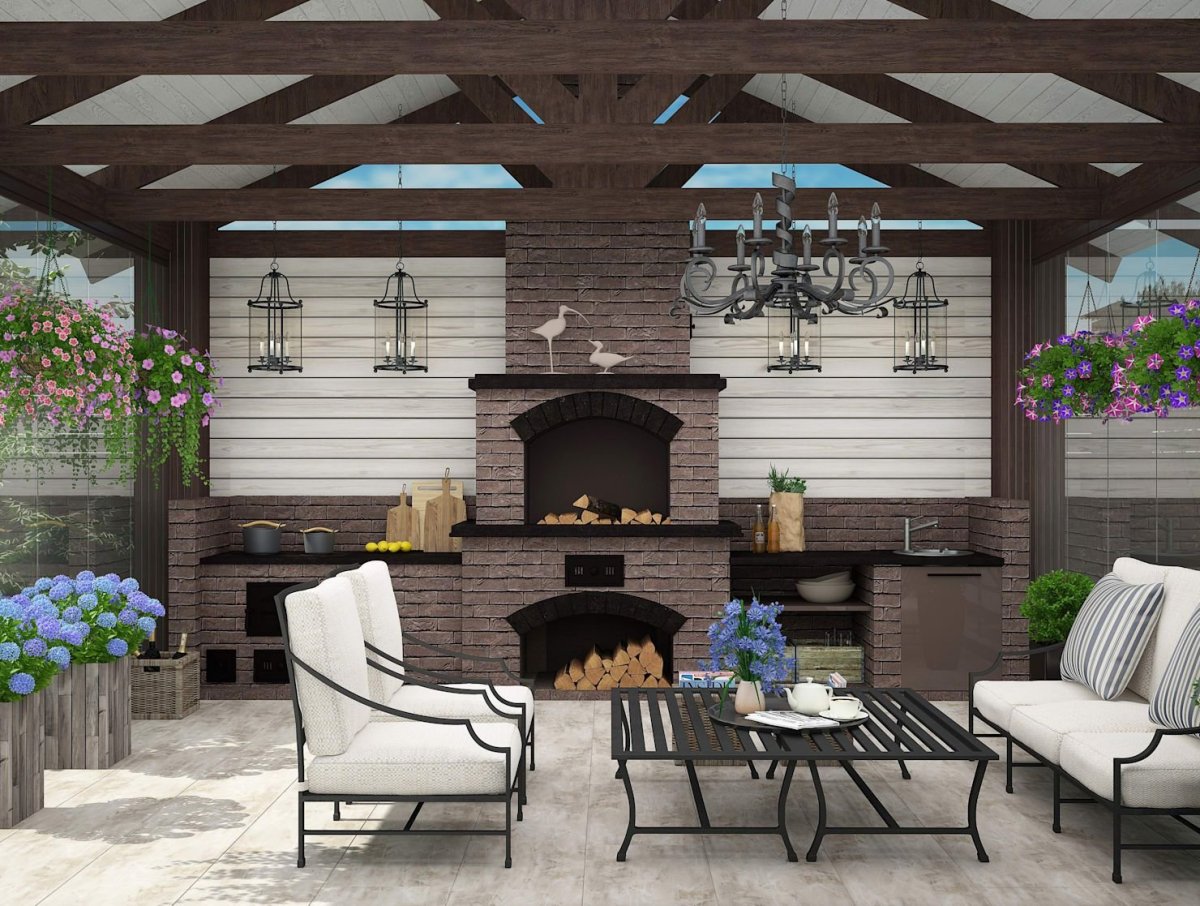 Терраса с мангальной зоной