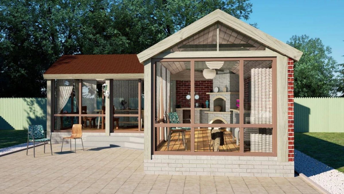 Беседка пергола с мангалом