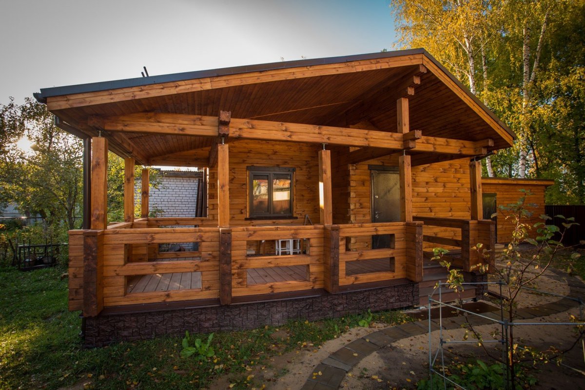 Беседка из бруса 150х150 с террасой