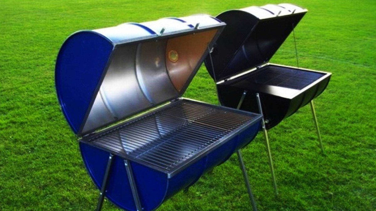 Гриль из бочки 200л