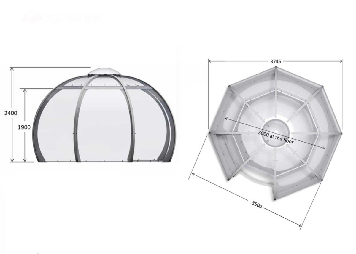 Схема арочного шатра 260 м2