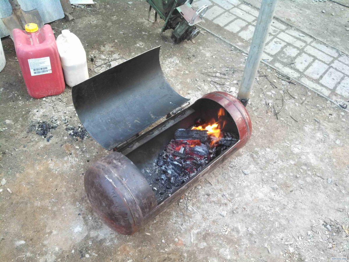Мангал коптилка из газового баллона 50л