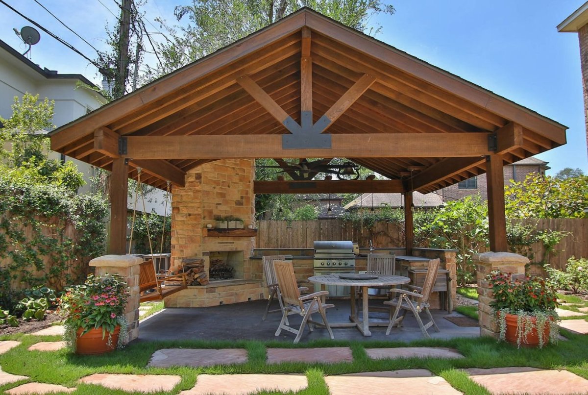 Беседка пергола патио мангальная