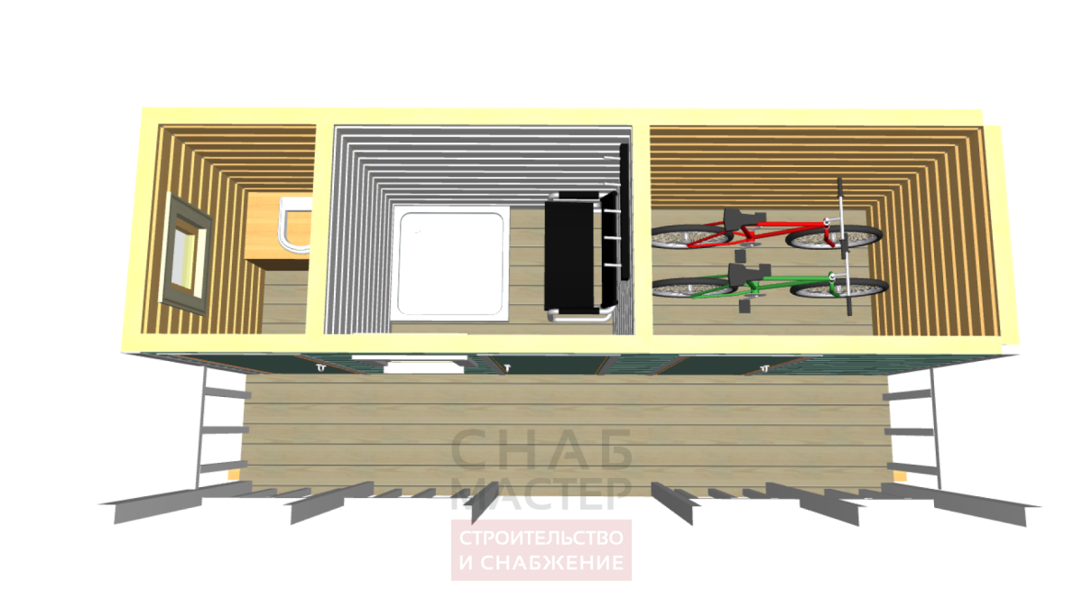 Хозблок 3 в1 душ туалет и сарай