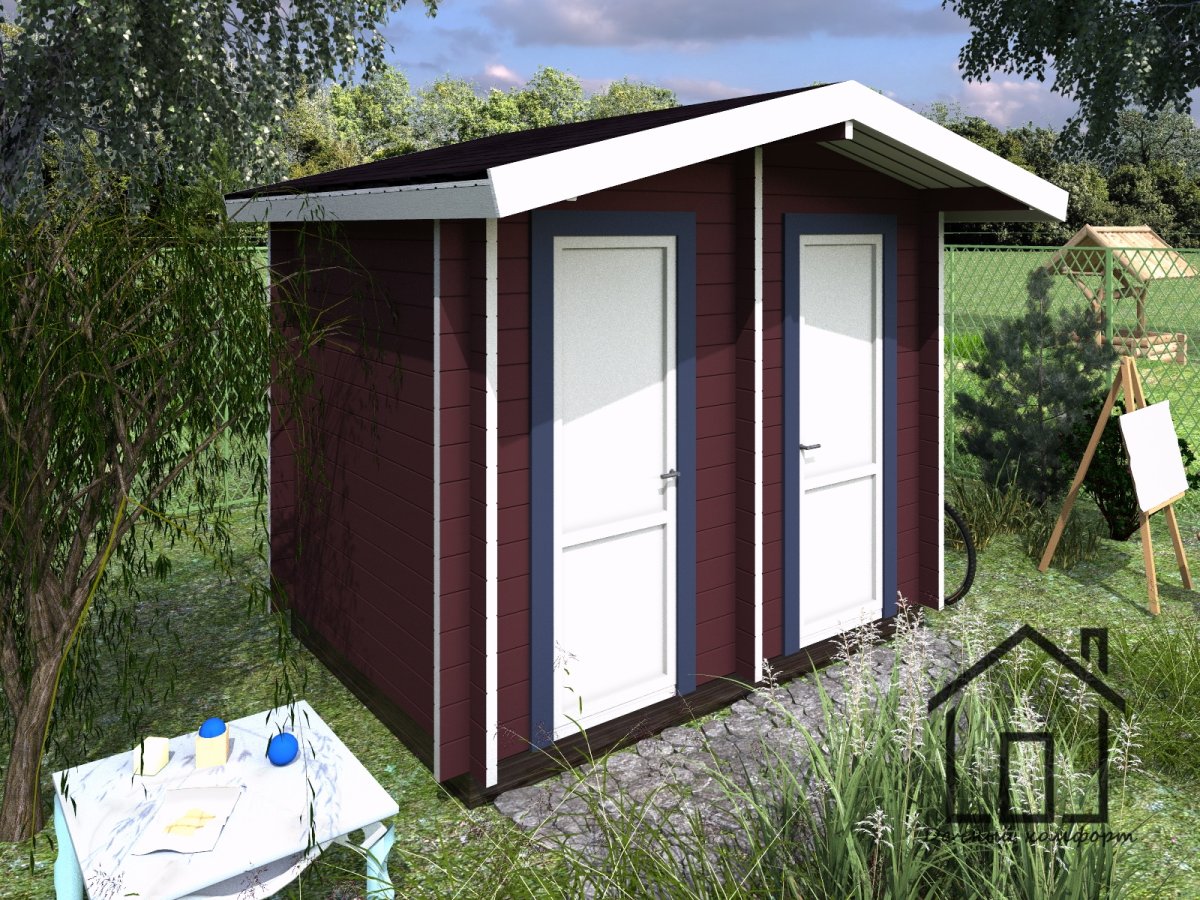 Туалет с хозблоком для дачи