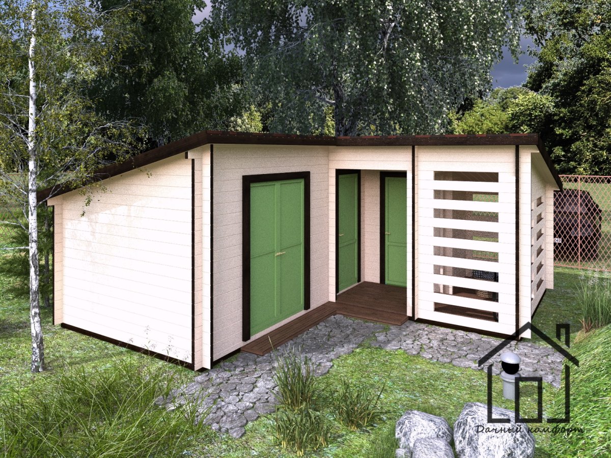 Хозблок с дровником 5х2 односкатный