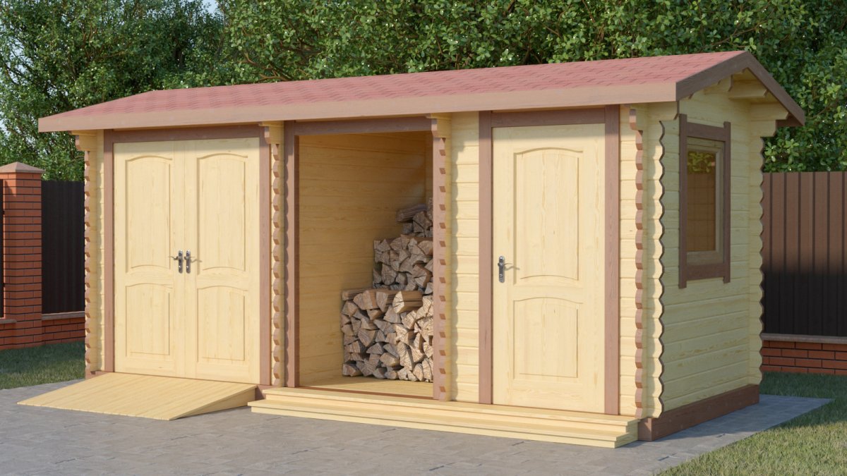 Хоз блок с туелетом и дровником