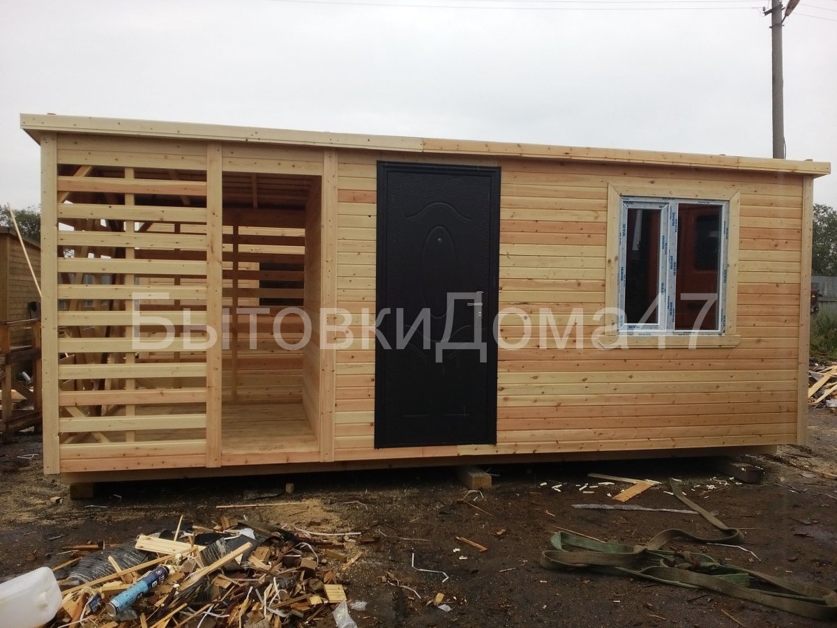 Хозблок с дровником из ОСБ