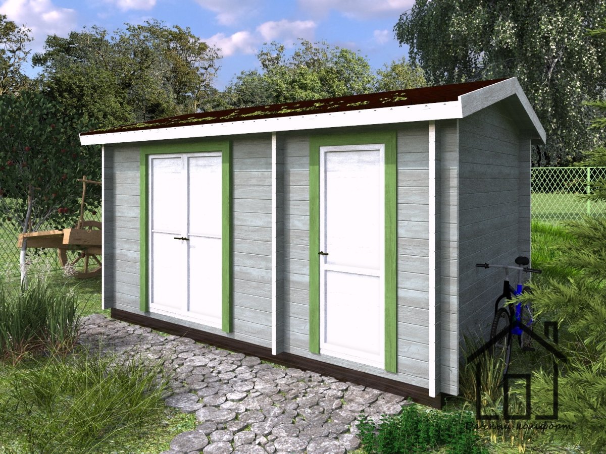 Хозблок с дровником 5х2 односкатный