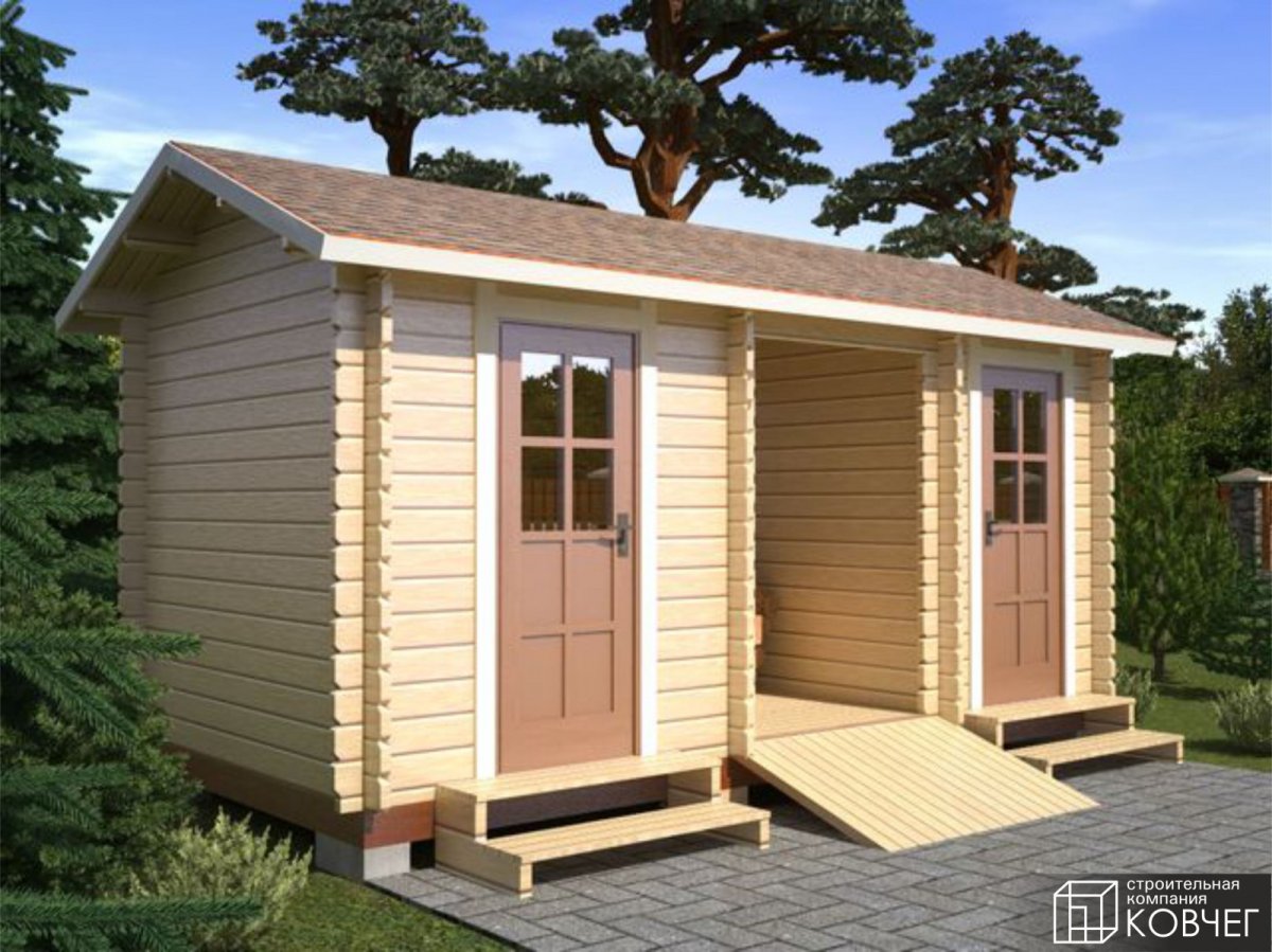 Хозблок с туалетом и дровником