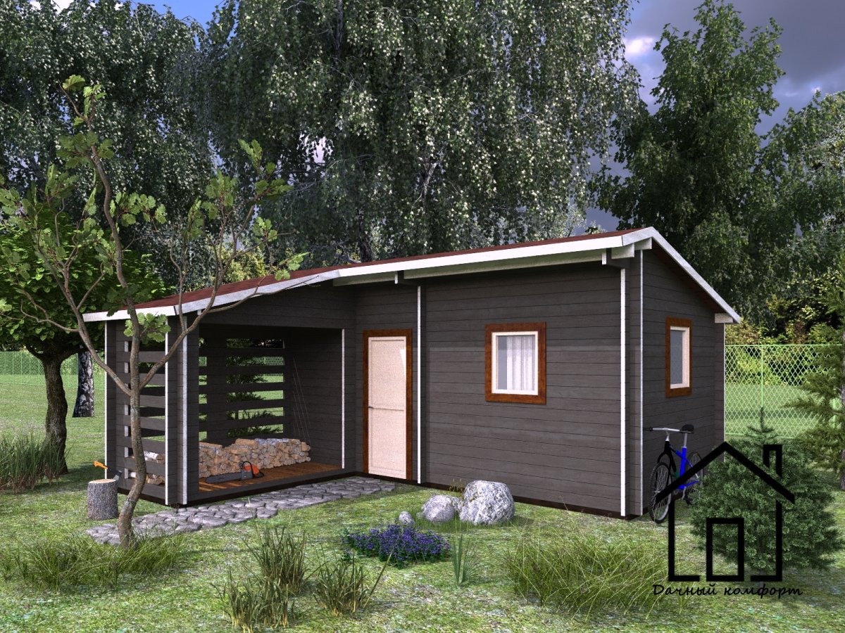 Баня с дровником под одной крышей проекты