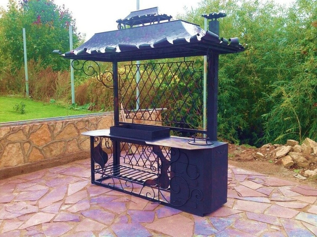 Мангальная беседка из металла