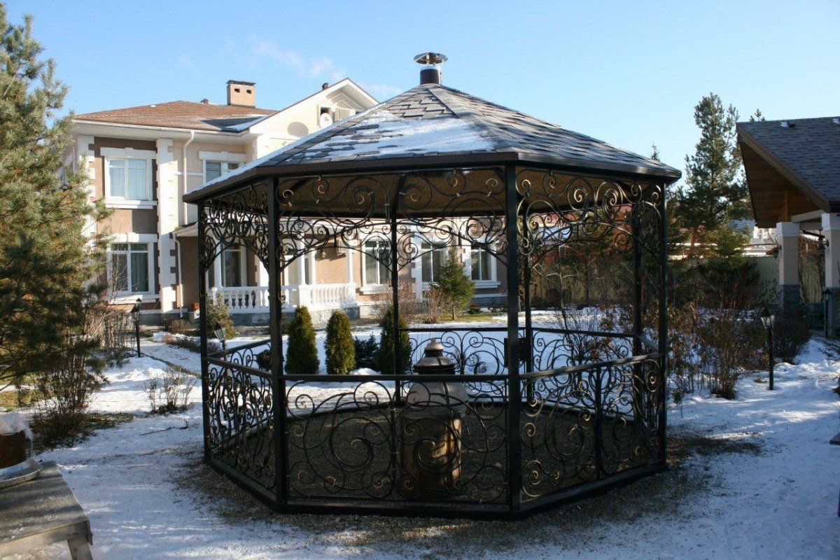 Красивые кованые беседки