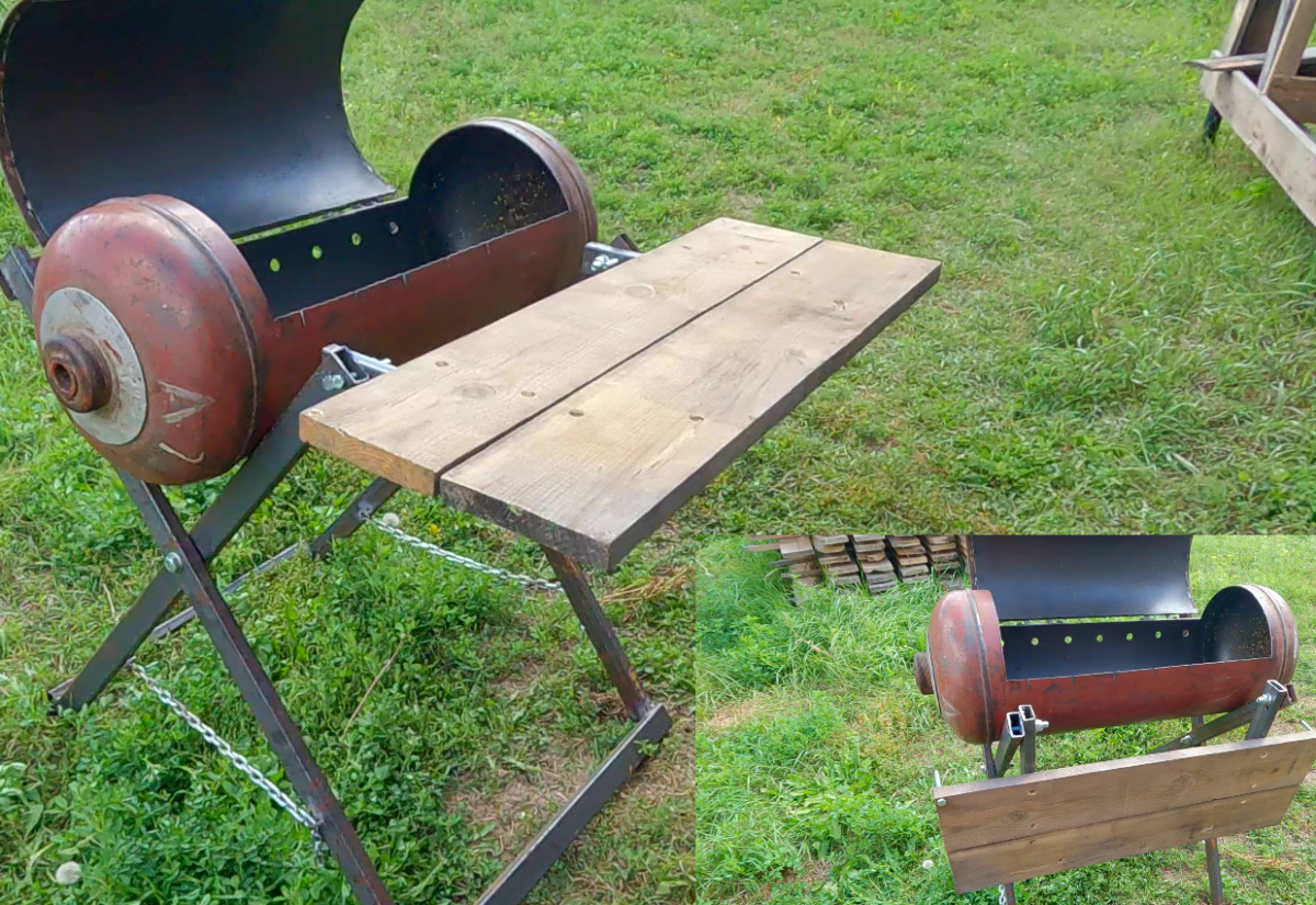 Мангал из баллона со складными ножками