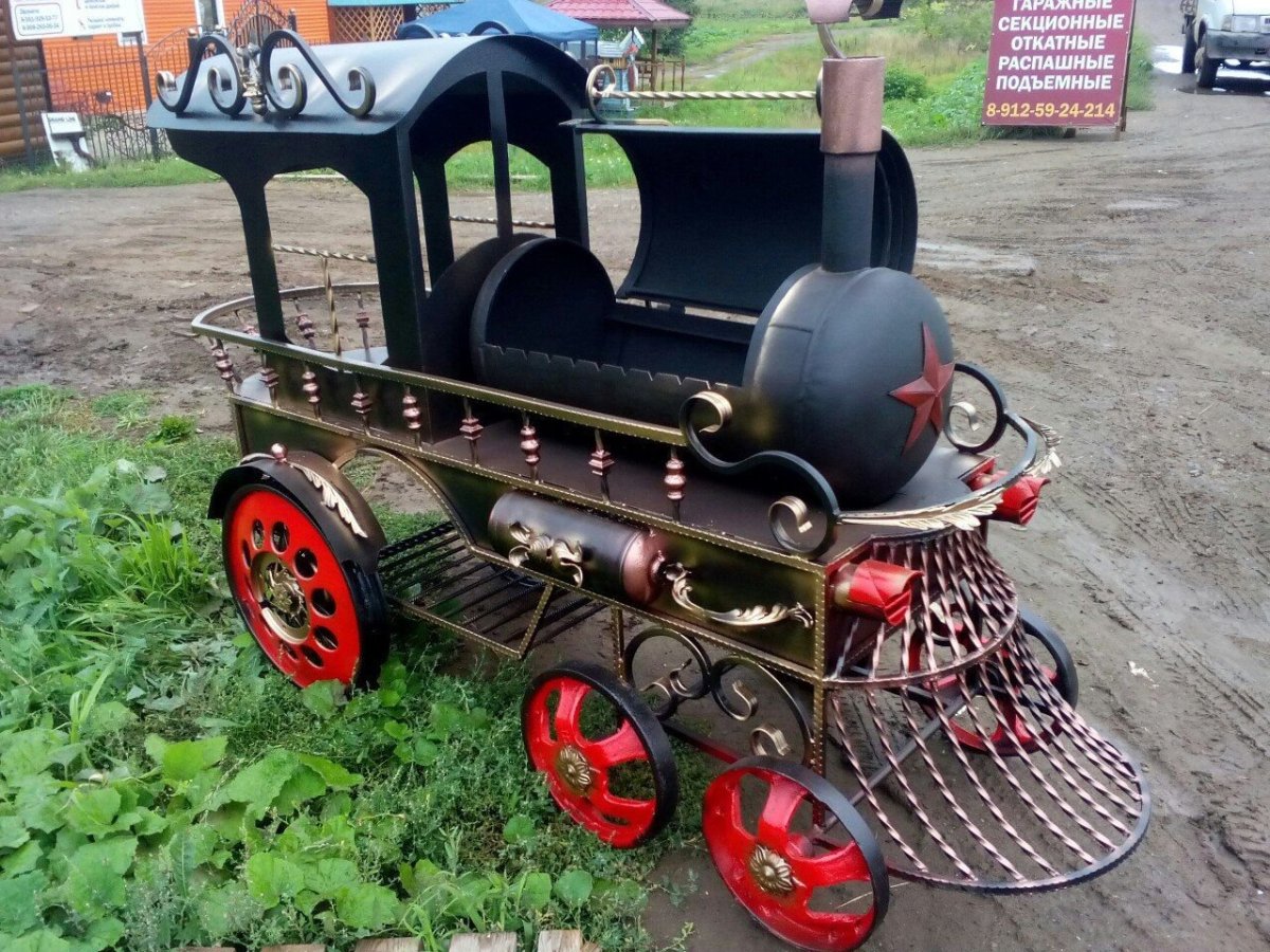 Мангалы кованые паровоз