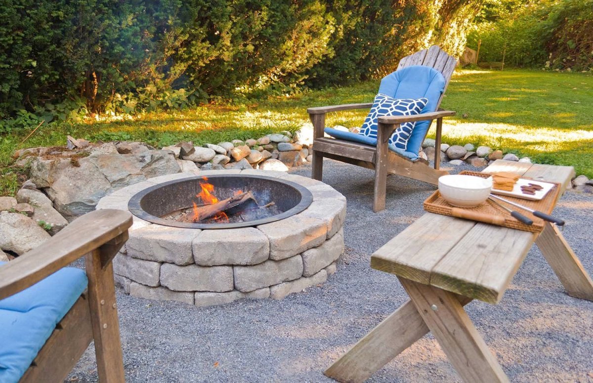 Костровище зона барбекю ландшафт