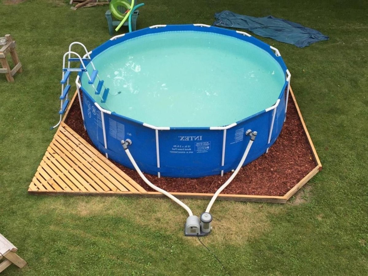 Каркасный бассейн Интекс ландшафт