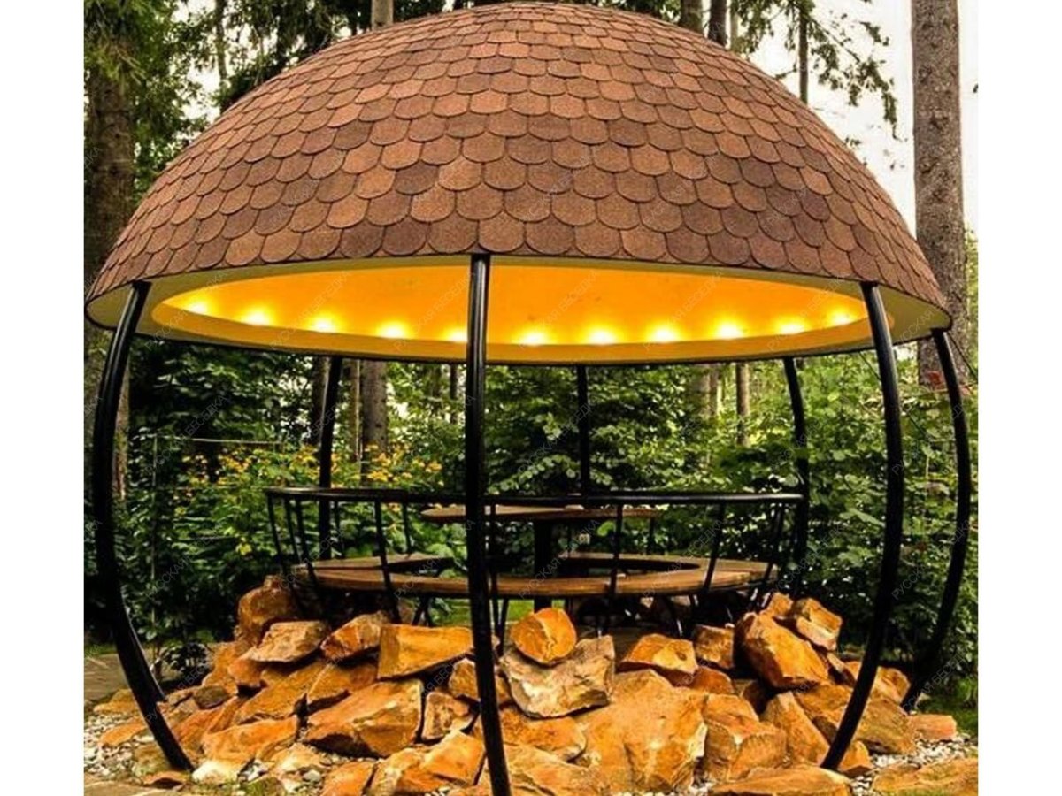 Беседка с круглой крышей
