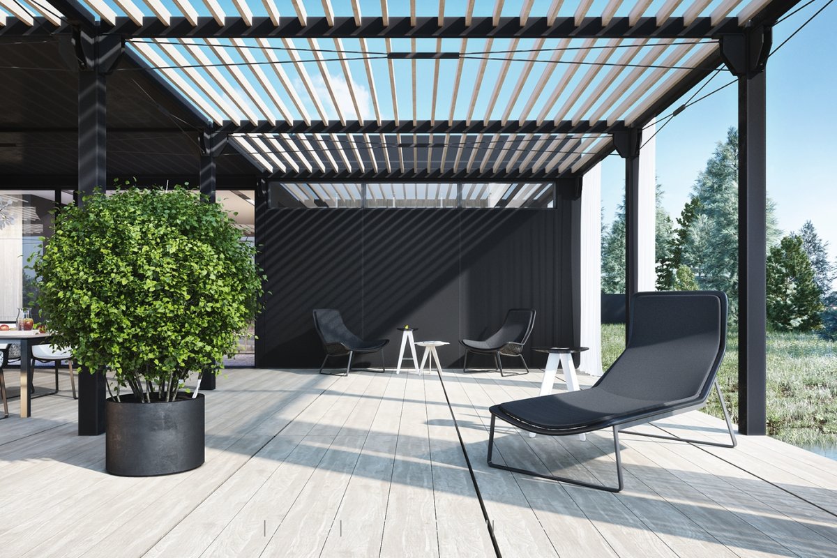 Пергола терраса хайтек