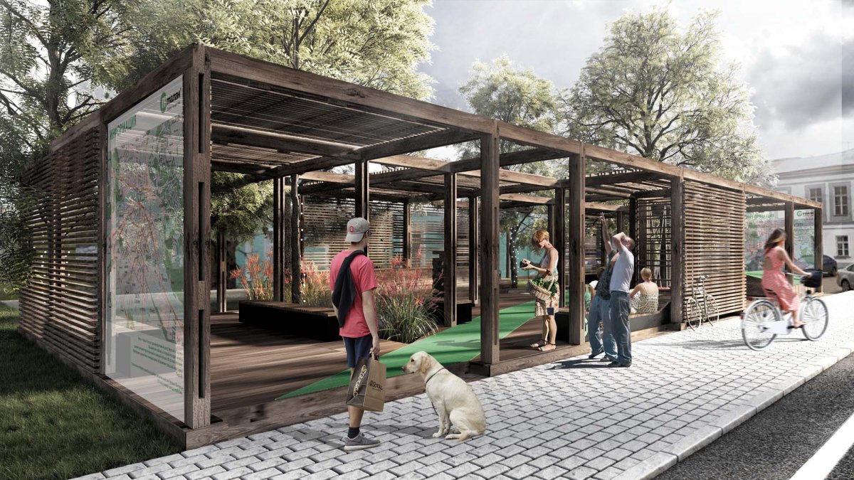 Сквер пергола в Твери