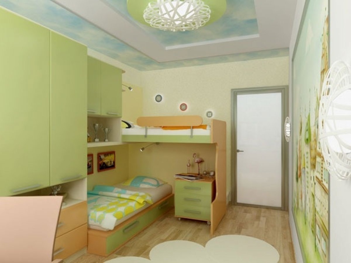 Детская комната 12 кв м для двоих разнополых детей